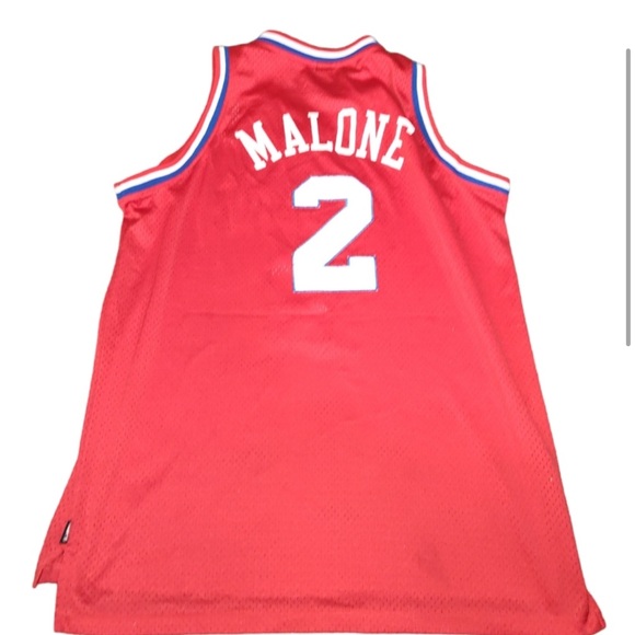 Moses Malone Philadelphia Sixers NBA Reebok Hardwood Classics Jersey Sz. 2X Red - Picture 2 of 3